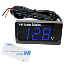 LED Digital Display Voltmeter Blue DC 12V Waterproof Car Battery Monitor Gauge