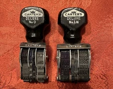 Two Vintage Carter's DeLuxe Numbering Stamps No. 0 and No. 1  1/2, early 1980's