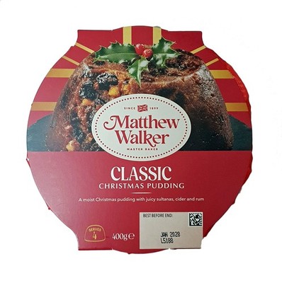 Matthew Walker Classic Christmas Pudding, Englischer Weihnachtspudding, 400g