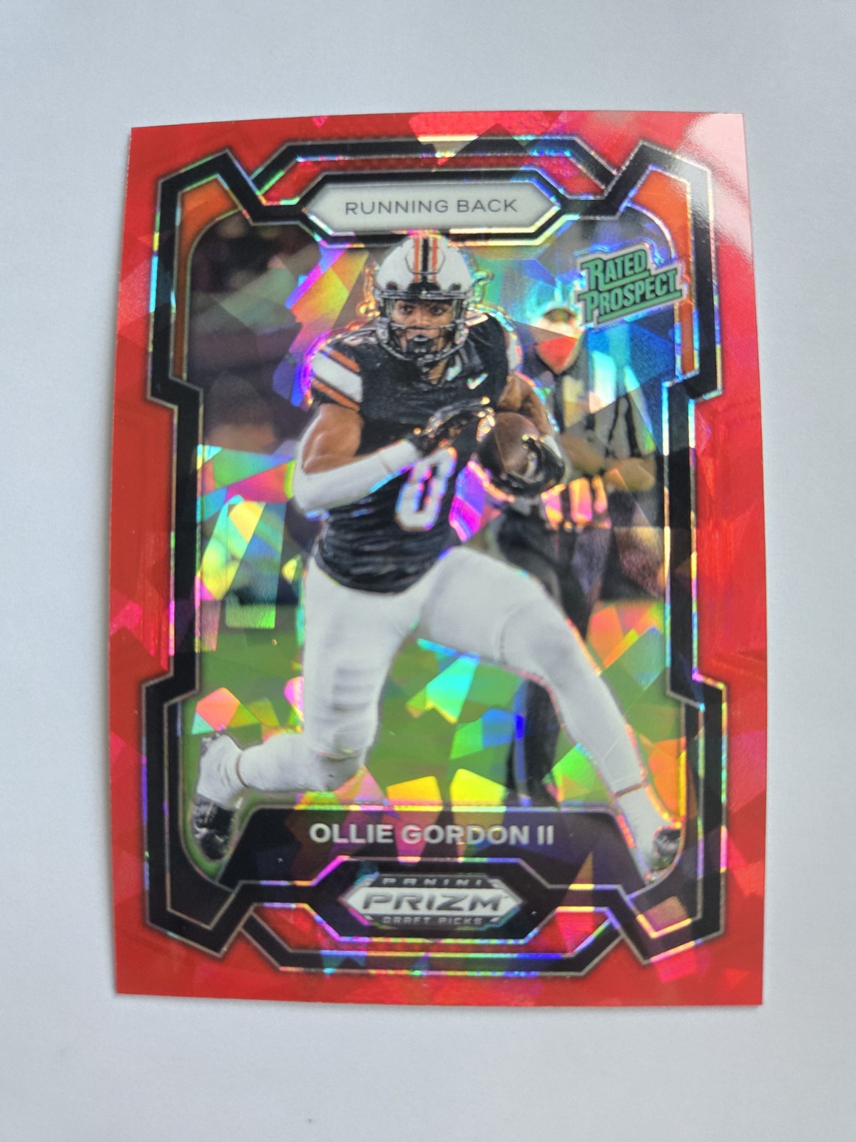 2024 Prizm Draft Picks Ollie Gordon II Red Cracked Ice Prizm RC