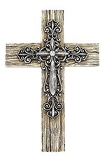 Comfy Hour Faith and Hope Collection Classic Layered Wall Cross, Silver
