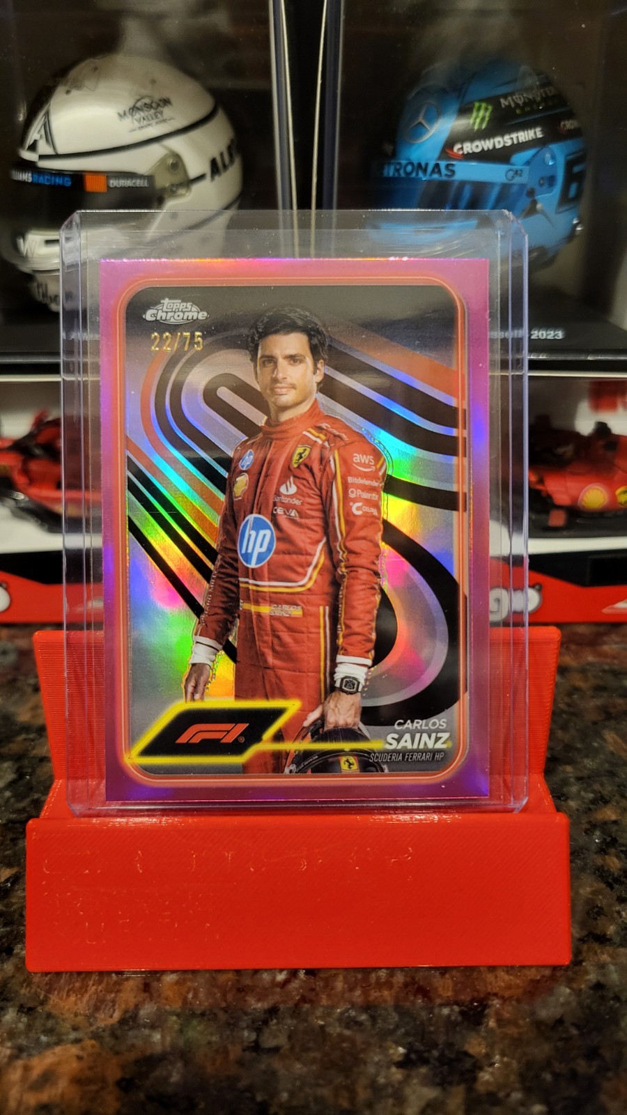 2024 Topps Chrome Formula 1 F1 Carlos Sainz 4 Pink 22/75