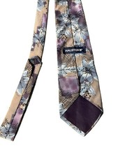 Vtg. Halston III Designer Italian Silk Floral Grid Multicolor Made In The Usa