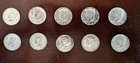 Kennedy 1965-1969 40% Silver Half Dollars Lot of 10 $5.00