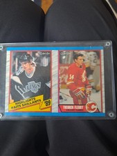 1989 OPC GRETZKY / THEOREN FLEURY ROOKIE CARD UNCUT sheet Serial #151/10000. rookie card picture