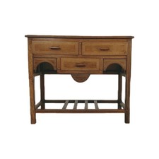 Antique Console / sideboard Arts and Crafts Chinese cabinet Oak 19th century.