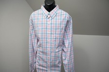 Izod Plaid Dress Shirt Long Sleeve Casual Button Up Plaid Mens Sz 3XLT 3XL TALL