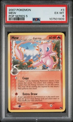 2007 POKEMON POP SER 5 #3 MEW PSA 6
