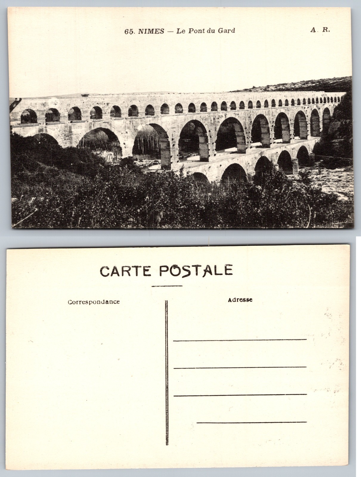 Nimes France Le Pont Du Gard Bridge Postcard