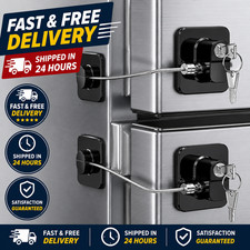 2 Pack Refrigerator Locks with 4 Keys, Child Safety Lock for Fridge Door Locks