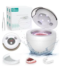 45kHz Ultrasonic Retainer Cleaner Machine, 200ML Denture Cleaner, 4 Modes wit...