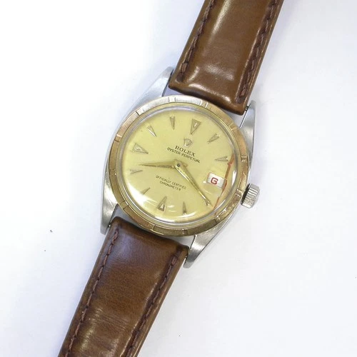 1951 34mm Rolex Oyster-Perpetual Chronometer 14K/SS Swiss Watch #6075 - Repair