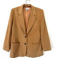 Vintage Camel Blazer XL Genuine Camel Hair Jacket Tan Suit Coat Talbots Preppy