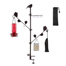 Deck Pole Porch Multi-Hook Bird Feeder Hooks for Deck Kit with Feeder Polyest...