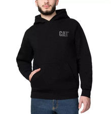 NEW CAT Caterpillar Men's Size M Black Embroidered Logo Hoodie Workwear
