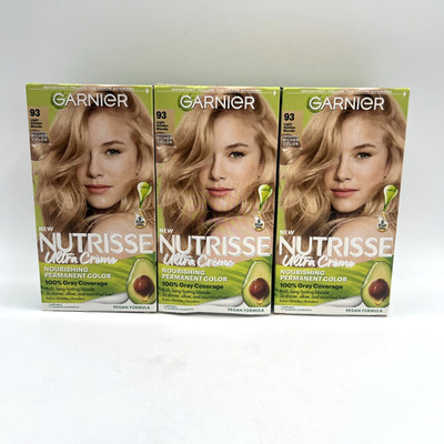 Garnier Nutrisse #93 Light Golden Blonde Permanent Haircolor 3 Pack
