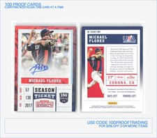 Michael Flores Auto 2017 Panini Elite Extra Edition USA Baseball Tickets USAT-MF