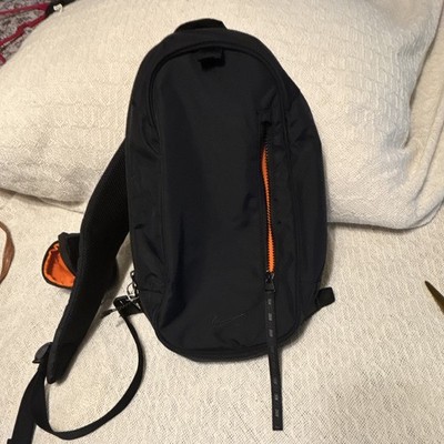 Nike Utility Elite Sling Bag 8L Black/Orange Water Resistant Fits 13'' Laptop