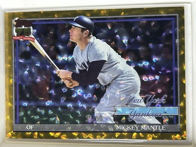 2026 Topps Mickey Mantle 1991 Gold Crackleboard Foil #/50 Yankees **JR**