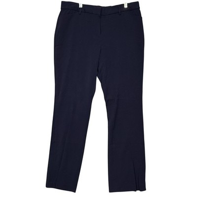 Rafaella Pants Womens 12 Navy Blue Classic Tapered Boot Stretch Dress Twill