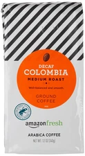 Decaf Colombia Ground Coffee, Medium Roast, 12 Ounce