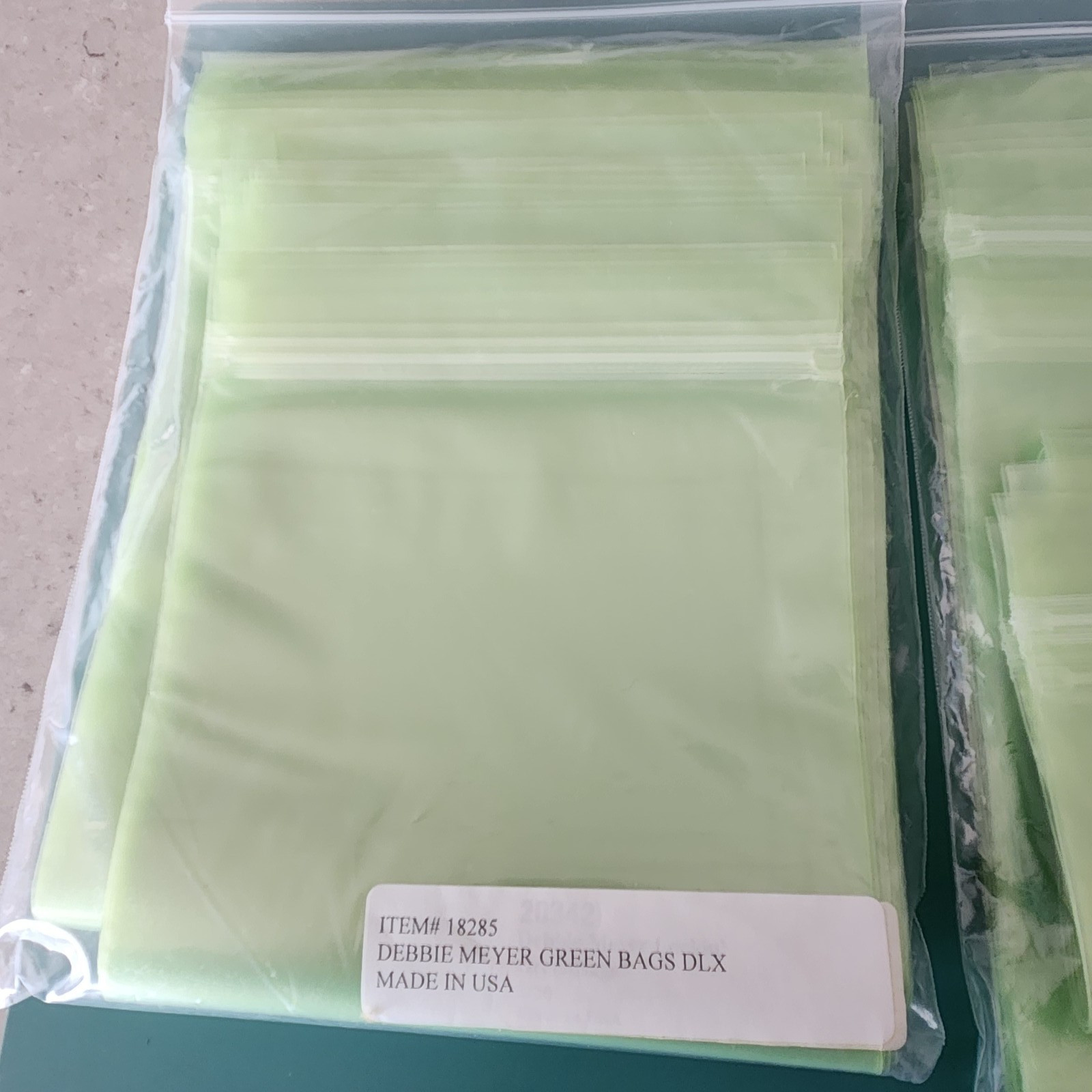 Debbie Meyers Lockin'  Green Bags Made in USA Two Sizes NEW  40 bags total