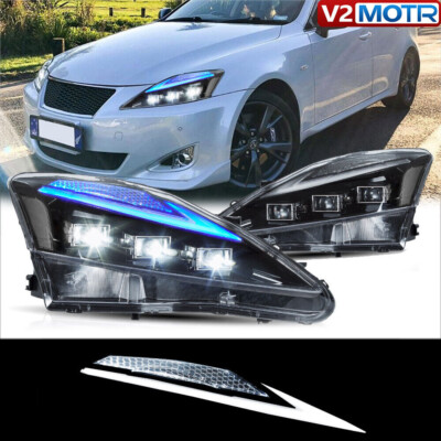 VLAND Clear LED DRL Projector Headlights For 2006-2013 Lexus IS250 350 ISF Sedan