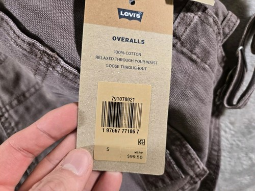 Levi's Workwear Red Tab Overalls Super Sour Garment Dye Purple Size S Small - Picture 9 of 12