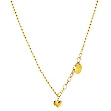 Womens Gold Filled Smile Charm Necklace Heart Pendant 316L Stainless Steel Chain
