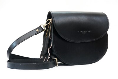 Women's Handmade Black Genuine Leather Cross Body Shoulder