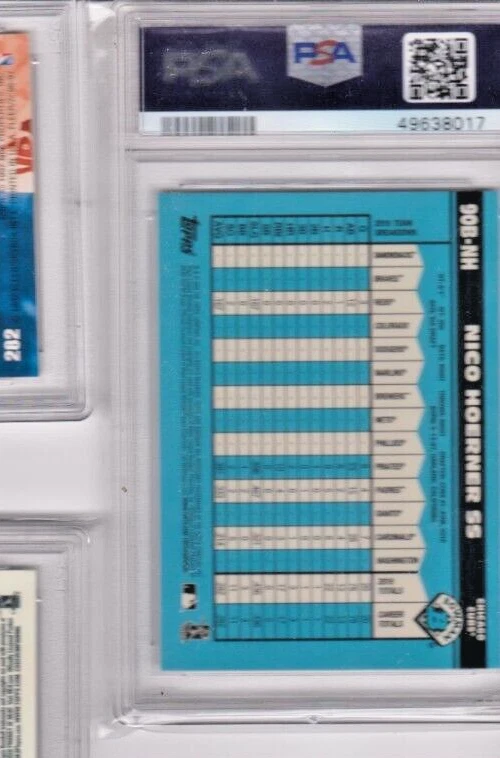 2020 Bowman Chrome Nico Hoerner Cubs '90 Retro Refractor Card 90B-NH PSA 9 RC - Image 2 of 2
