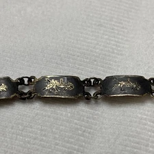 Vintage Siam 925 Sterling Silver Dancing Goddess Bracelet Faded