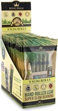 King Palm | Slim | Natural | Prerolled Palm Leafs | 15 Packs of 5 Each =75 Rolls