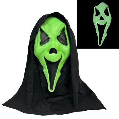 Fun World DIV Scream Mask Fluorescent Green Gen 2 Cotton Shroud Ghostface Glows