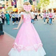 Sleep Beauty Cinderella Princess Pink Dress Cosplay Costume Fancy Dress 