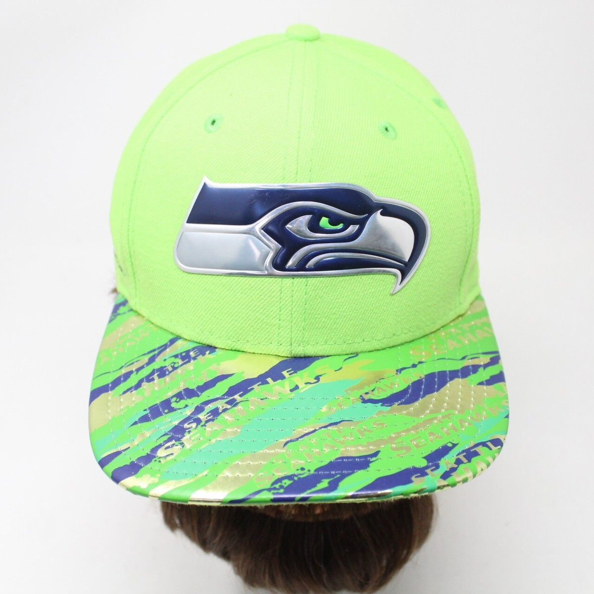 Seattle Seahawks Hat Adult Snapback Lime Green New Era 9FIFTY Adjustable Cap