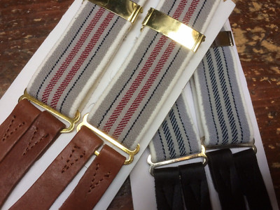 Black Rolled Leather End braces CN