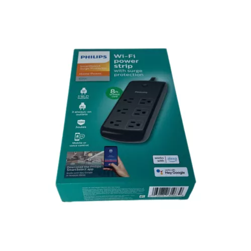 Philips Wi-Fi 6 Outlet Power Strip With Surge Protection Alexa, Google NIB