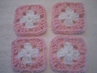 40-3 Granny Squares Blocks 4 Afghan, Afghans Pink & White Handmade, Orlon Yarn 40-3 Granny Squares Blocks 4 Afghan, Afghans Pink & White Handmade, Orlon Yarn