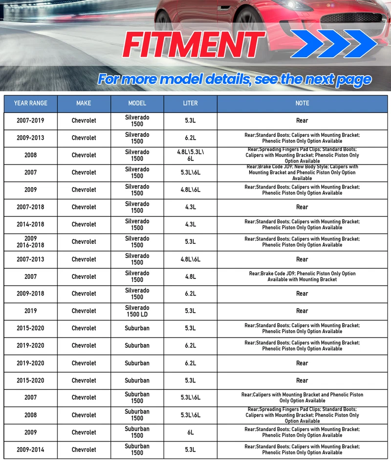 2x Rear Disc Left Right Brake Caliper w/Bracket for 2007-2020 Cadillac Escalade Foto 4 de 4