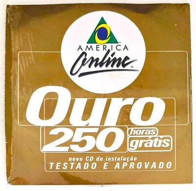 ''Ouro'' America Online Collectible / Install Disc Vintage AOL CD v4.0 Brasil Gold