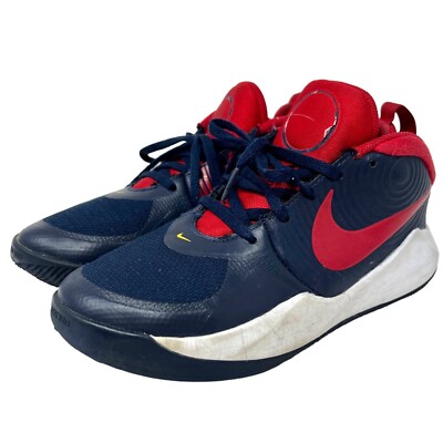 Nike Youth Team Hustle D9 AQ4224-403 Midnight Blue Red Sneakers Size 3.5