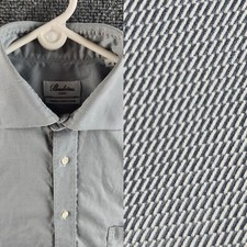Stenstroms Classic Twofold Cotton Button Up Shirt Long Sleeve Gray Check 41 16 