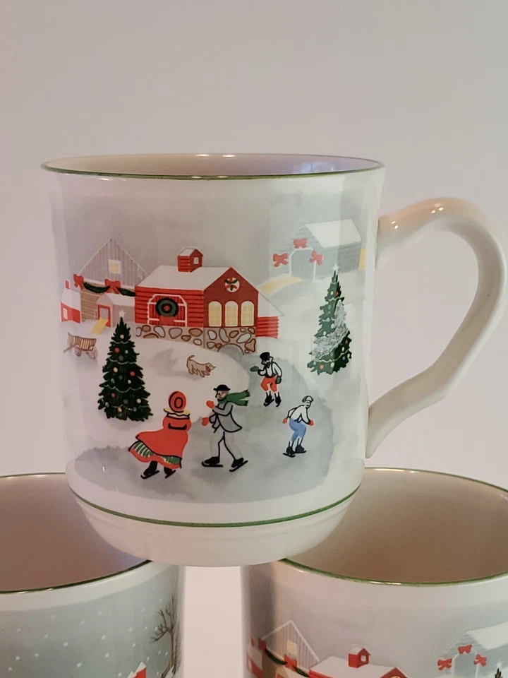 Tazas de café/té vintage Sango 12 oz 4"x3" Joan Luntz Silent Night 3900 S/3 usadas en excelente estado  Foto 3 de 4
