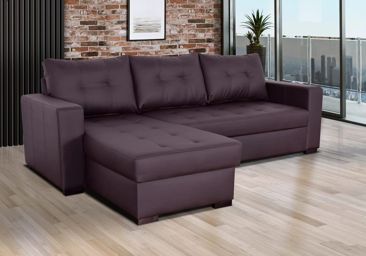 Brown sofa on sale bed with storage