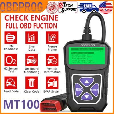 OBDPROG MT100 OBD2 Code Reader Scanner Car Check Engine Fault Diagnostic Tool