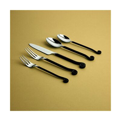 Gourmet Settings 20-Piece Flatware Treble Clef Collection Black