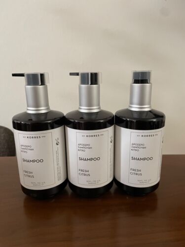 NEW Korres Fresh Citrus Shampoo 10 Fl Oz. each Lot of 3