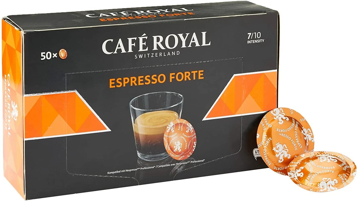 Cafe Royal Switzerland Espresso Forte 50 Pods For Nespresso Zenius and Gemini