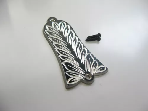 Hand engraving leaf pattern aluminum truss rod cover fits most Gibson guitars